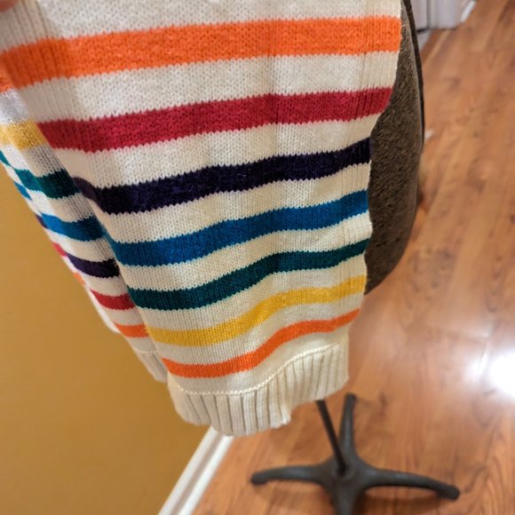 Aeropostale Winter White Rainbow Stripe Long Unisex Acrylic Scarf 67" x 7.5" - Picture 7 of 9